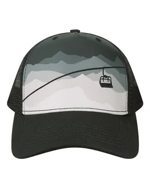 LOCALE 5PTKR Printed Five-Panel Trucker Cap