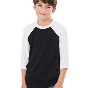 Bella+Canvas Youth Three-Quarter Sleeve Baseball Tee 3200Y