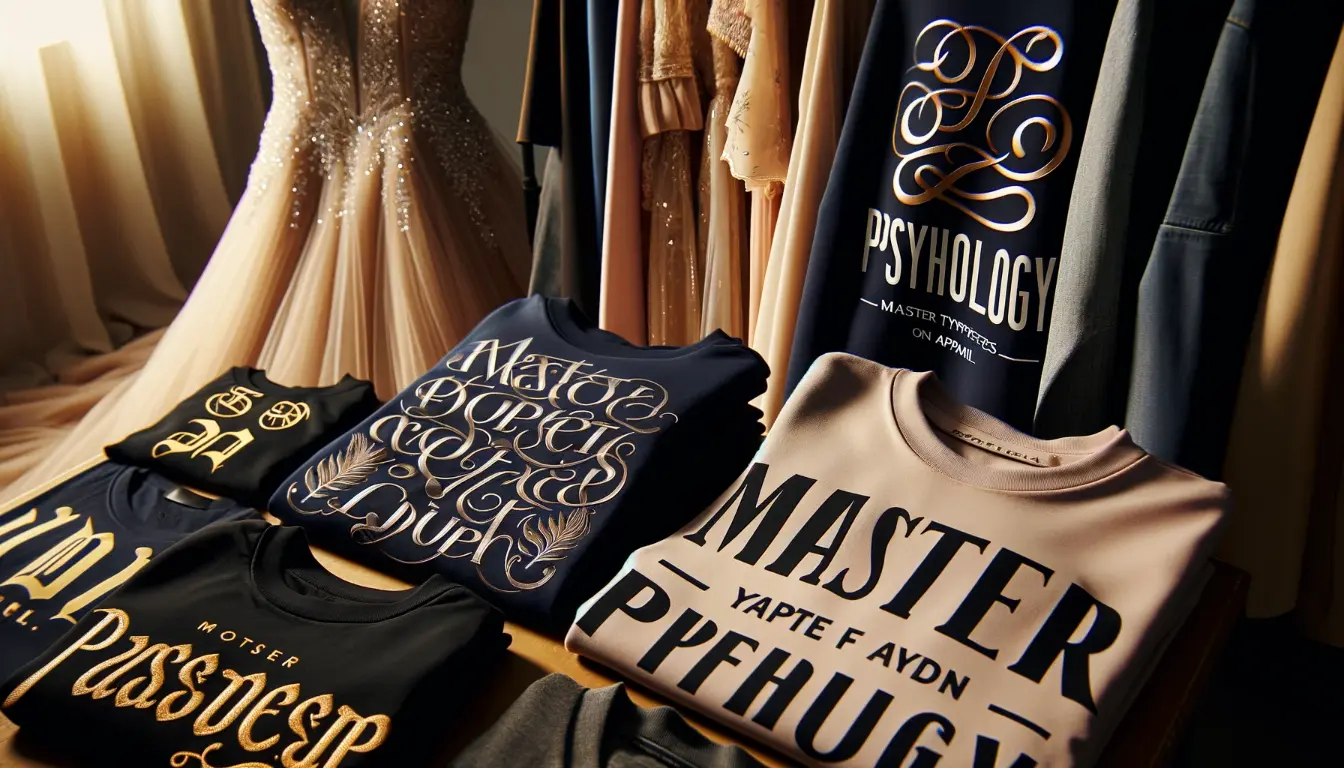 different typefaces on a t-shirt